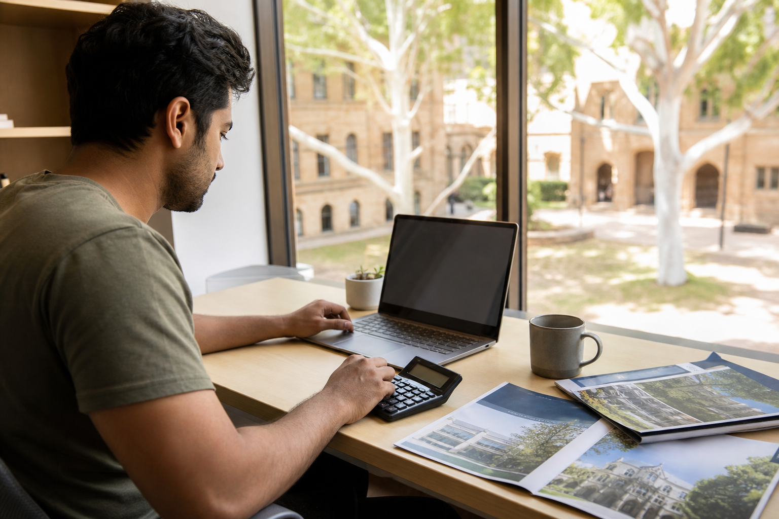Student comparing course fees and study costs in Australia