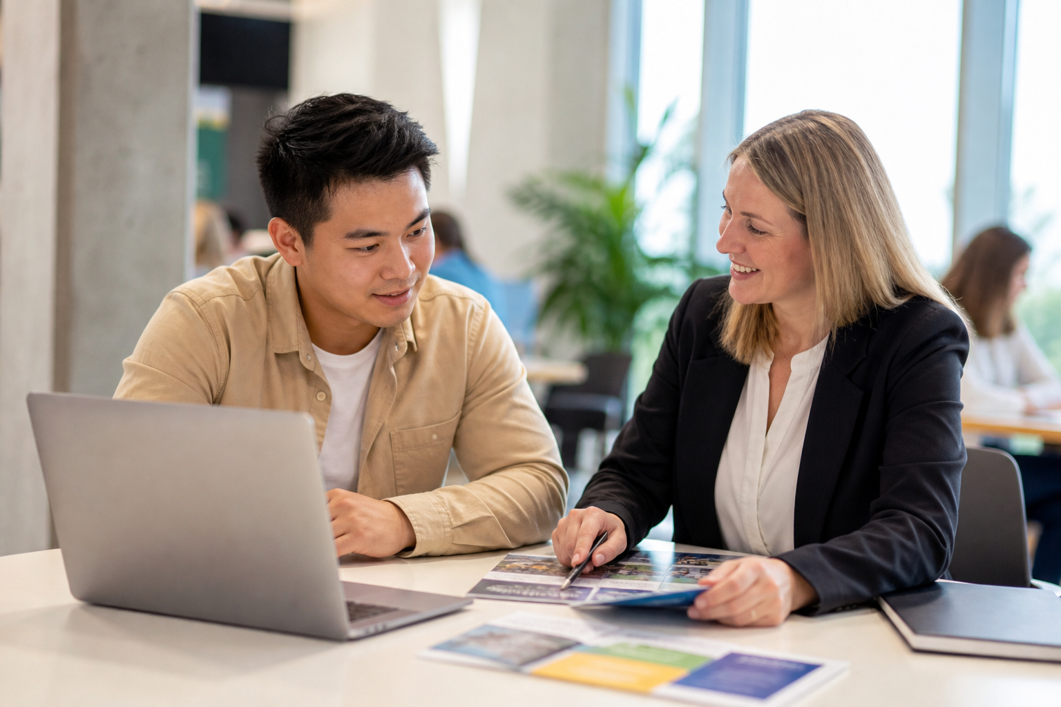 Student comparing education providers in Australia